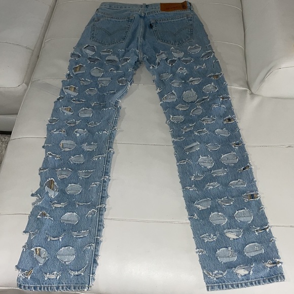 NWOT VETEMENTS x Levis laser cut distressed denim jeans RARE XS - Picture 12 of 16